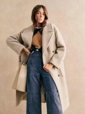 ISO Sezane Tom Coat Mottled Beige size 2